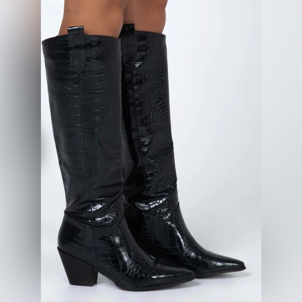 Princess Polly Heeled faux leather boot